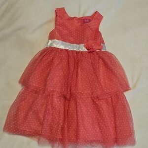 Pinky Coral Polka Dot Dress